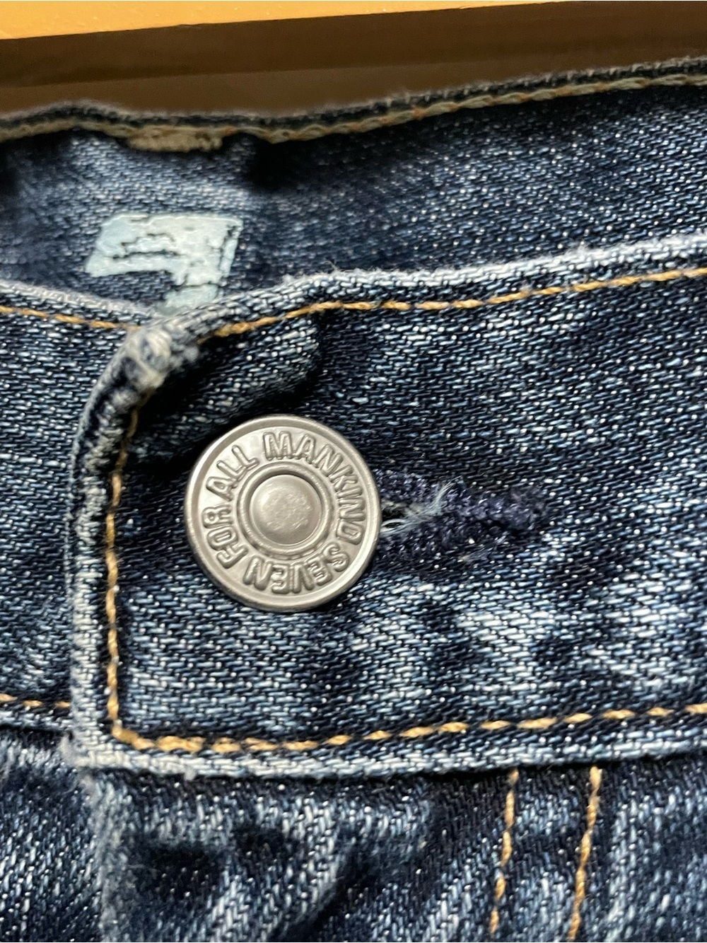 7 For All Mankind Dark Blue Wash Denim Jeans Women’s Size 33 - Picture 8 of 16